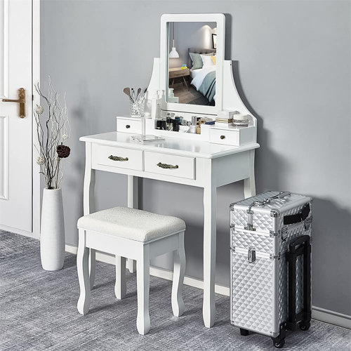 MEIMEILI Dressing Table with Mirror Wayfair.co.uk